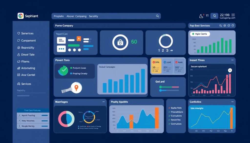An image of a digital marketing dashboard with various tools and features integrated into one interface. An image of a digital marketing dashboard with various tools and features integrated into one interface.