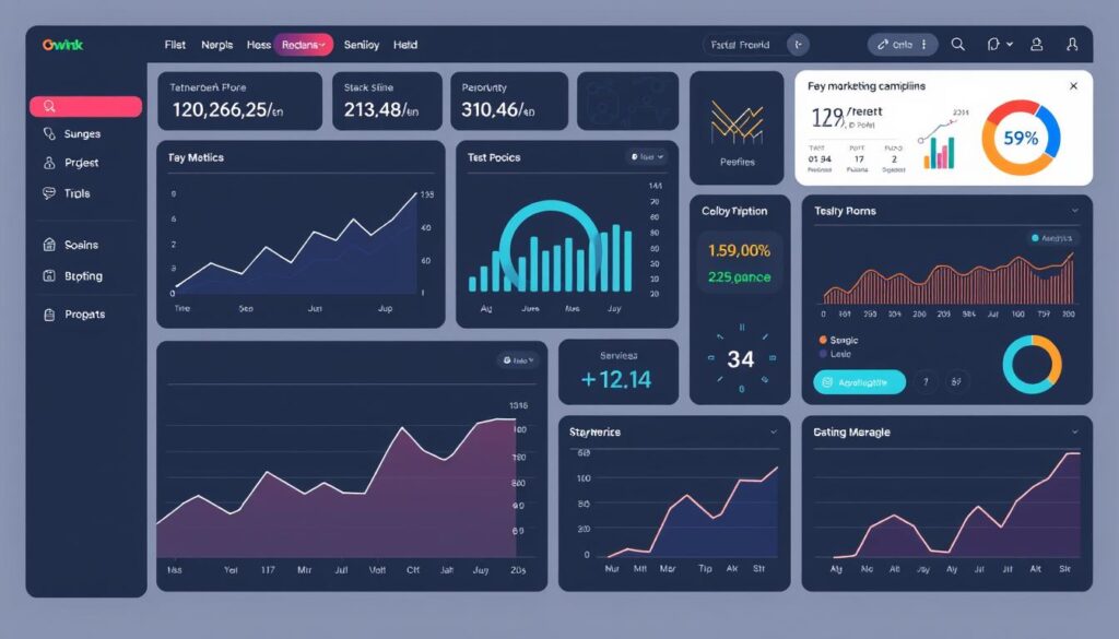 Generate an image of a comprehensive dashboard for marketing agencies Generate an image of a comprehensive dashboard for marketing agencies