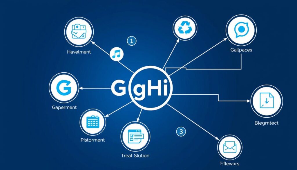 Generate an image representing GoHighLevel's integration capabilities with various business tools and software. Generate an image representing GoHighLevel's integration capabilities with various business tools and software.